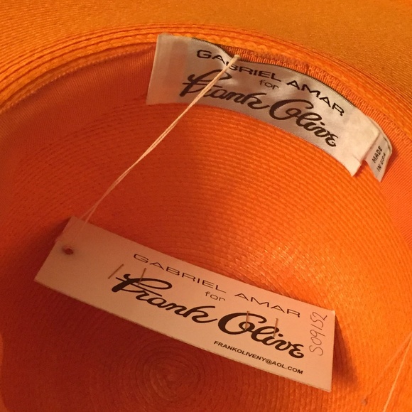 Orange & Brown X-Large Wide Brim Derby/Church Hat - Picture 4 of 4
